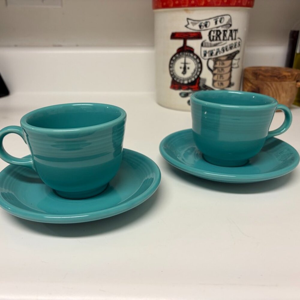 Turquoise Fiestaware Teacups